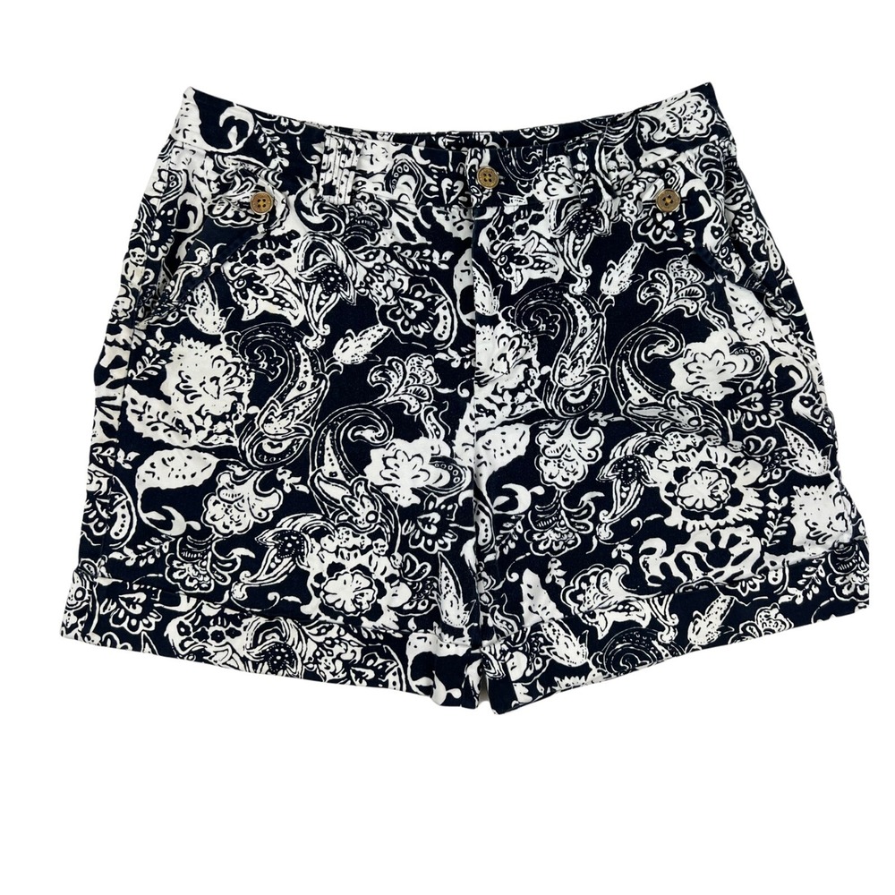 Lauren Ralph Lauren Women's Paisley Patterned Mid Length Cuffed Shorts Size 8